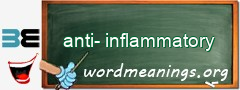 WordMeaning blackboard for anti-inflammatory